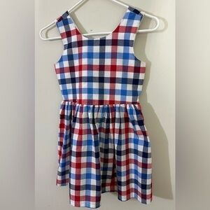 Cat & Jack sz  7 - 8. Dress in red, white and blue plaid fit an flair